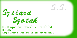 szilard szotak business card